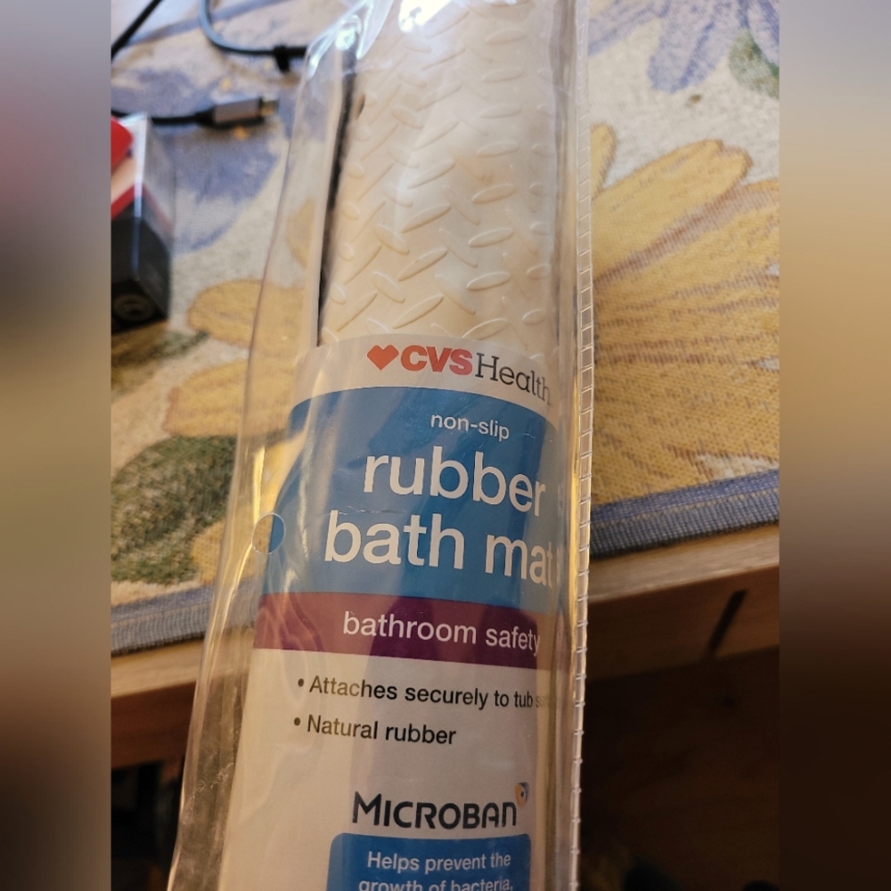 Non-Slip Rubber Bath Mat - White